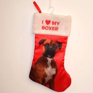 Boxer Dog Christmas Holiday Stocking